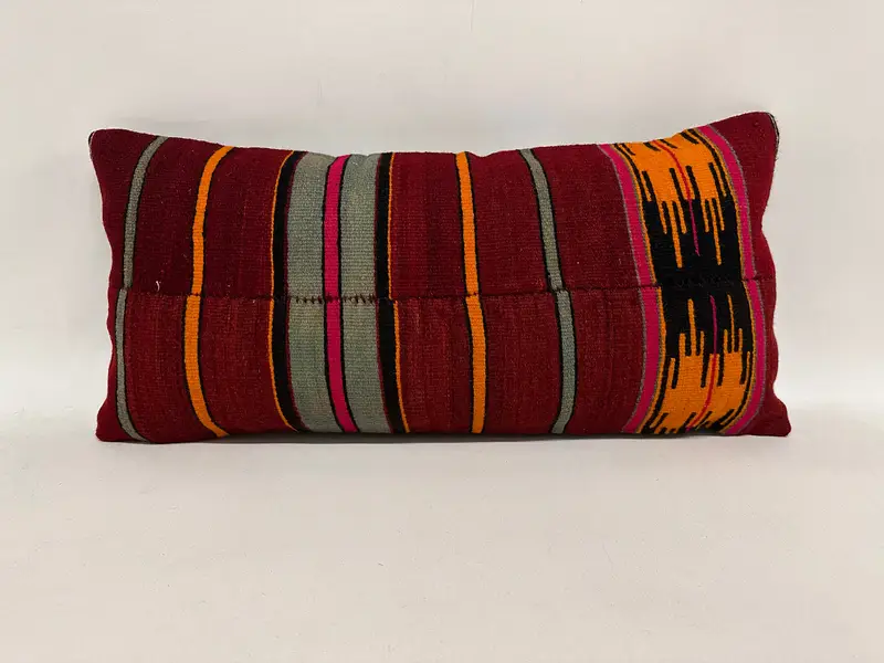 Pillow Sham, 12x24 Red Cushion Case, Southwestern Pillow, Boho Pillow, Indoor Cushion, Pillow for Couch, Pillow for Sofa, Oriental Pillow Sham - 1