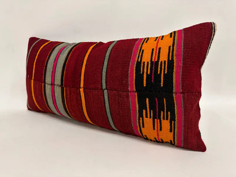 Pillow Sham, 12x24 Red Cushion Case, Southwestern Pillow, Boho Pillow, Indoor Cushion, Pillow for Couch, Pillow for Sofa, Oriental Pillow Sham - 3
