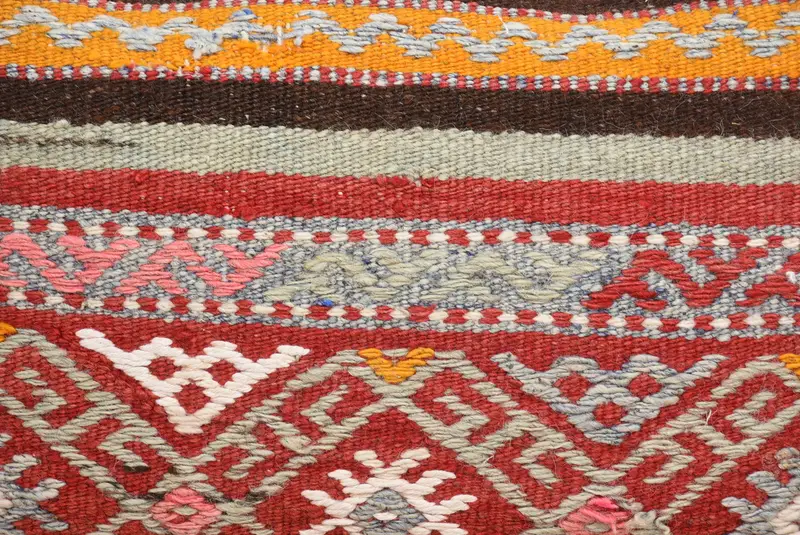 Pillow Cover, Ethnic Throw Pillow, Hippie Throw Pillow Sham, 12x20 Red Pillow Cover, Vintage Kilim Throw Pillow, Home Decor Pillow, Pillow for Sofa - 3