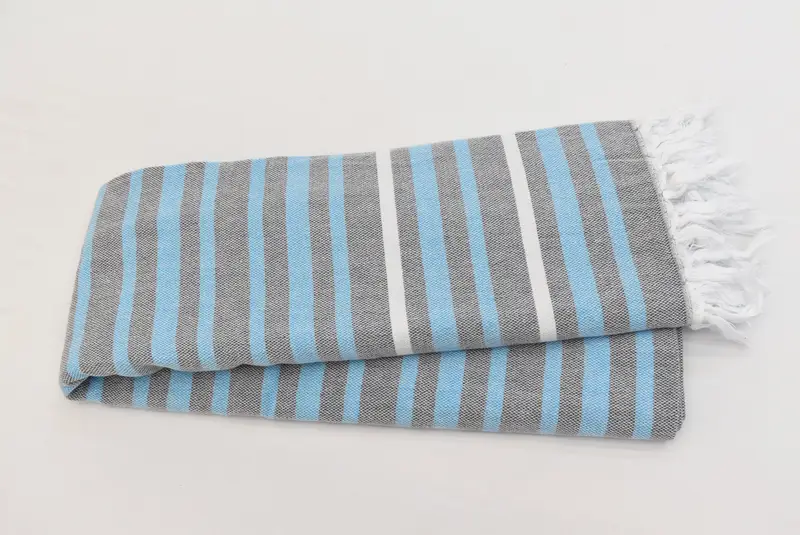 Custom Wedding Gifts, 84x64 Cotton Striped Towel, Customized Turkish Blanket, Throw Blanket, Turkish Bedcover, Boho Throw Blankets, Cotton Bedspread - 3