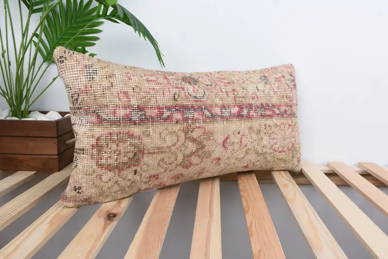Cushion Cover, Pillow for Sofa, Kilim Cushion Sham, Turkish Rugs Pillow Case, 12x24 Brown Pillow Case, Vintage Kilim Throw Pillow - 4