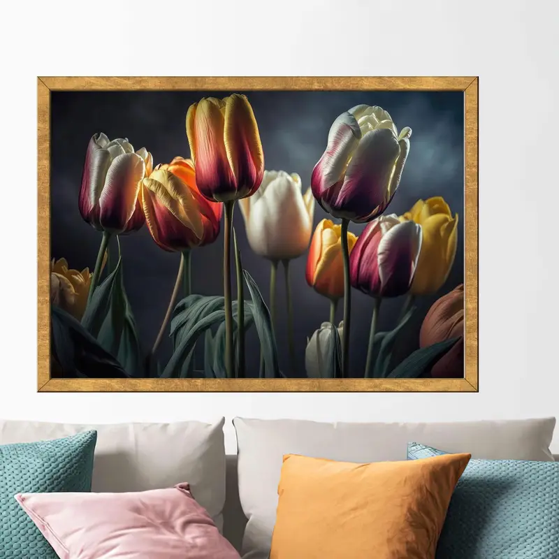 Modern Tulip Printed Glass: Elevate Your Living Room Decor