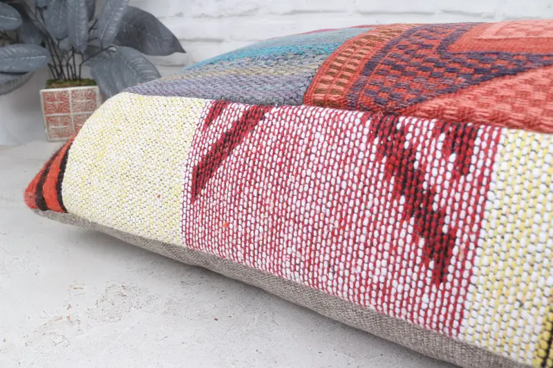 Kilim Cushion Sham, Boho Pillow Sham Cover, 16x48 Red Pillow Case, Cushion Case, Neutral Throw Pillow Case, Retro Cushion, Pillow for Couch - 8