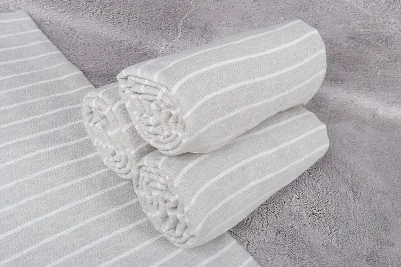 Quick-dry peshtemal, Turkish hand towel, Valentines Day Gift Idea, Beach Towel Gift, 70x40 Cotton Striped Towel, Monogrammed Turkish Towel - 7