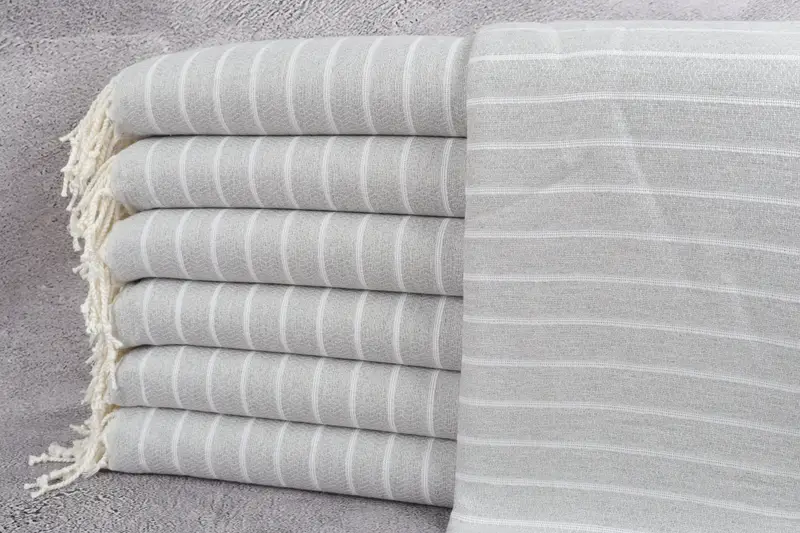 Quick-dry peshtemal, Turkish hand towel, Valentines Day Gift Idea, Beach Towel Gift, 70x40 Cotton Striped Towel, Monogrammed Turkish Towel - 1