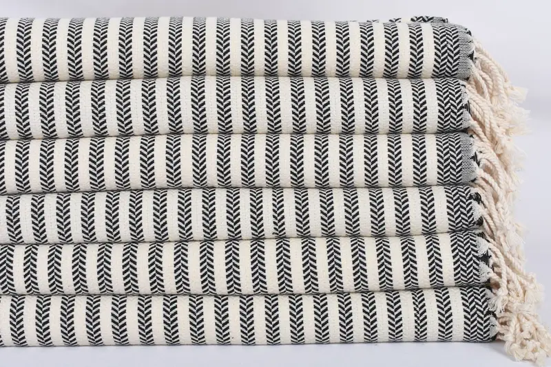Kitchen Towel, Bridesmaid Gifts, Bathroom Towels, Best Friend Wedding Gift, Beach Theme Wedding Gift, Gift For Boyfriend, 40x18 Cotton Chevron Towel - 3