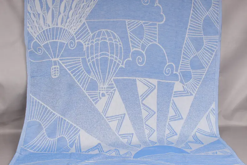 Bridal Shower Gift Blue Cotton Towel, Housewarming Gift, 40x67 Inches