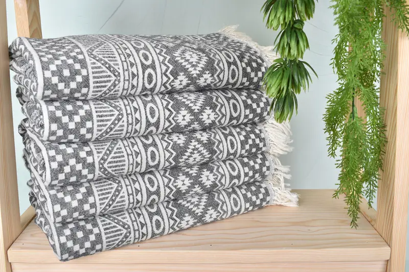 Luxury towel, Monogram Turkish Towel, Employee Gifts, 68x36 Cotton Geometric Towel, Beach Bachelorette Party Decorations, Monogrammed Beach Towel - 3
