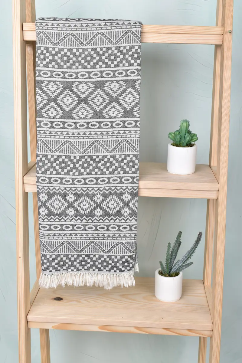 Luxury towel, Monogram Turkish Towel, Employee Gifts, 68x36 Cotton Geometric Towel, Beach Bachelorette Party Decorations, Monogrammed Beach Towel - 1