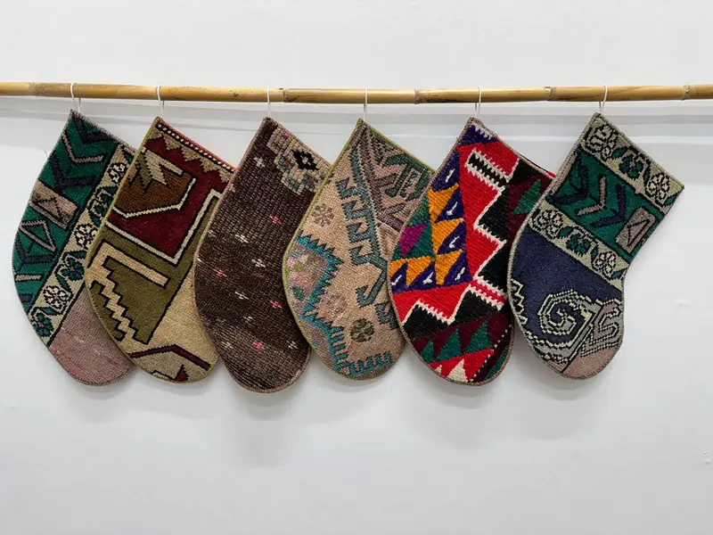 Festive Christmas Ornaments Pattern, 8-inch Wide Holiday Stocking