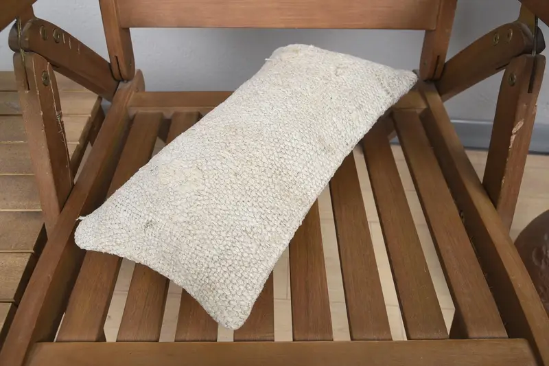 Handmade Kilim Cushion, Pillow for Couch, 8x16 Beige Cushion, Ottoman Pillow Sham, Pillow Case, Turkish Kilim Pillow, Southwestern Pillow Case - 4