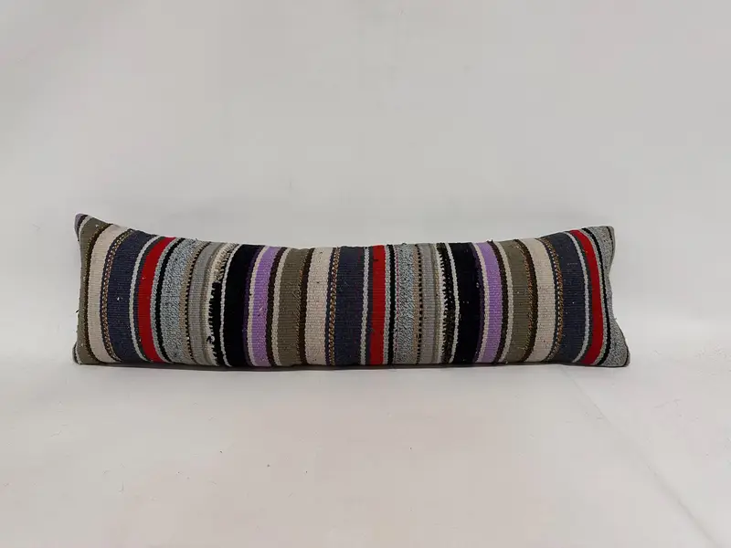 Boho Pillow, Nautical Throw Pillow Sham, Neutral Throw Pillow Sham, Pillow Cover, Interior Designer Pillow, Home Decor Pillow, 12x43 Blue Pillow - 1