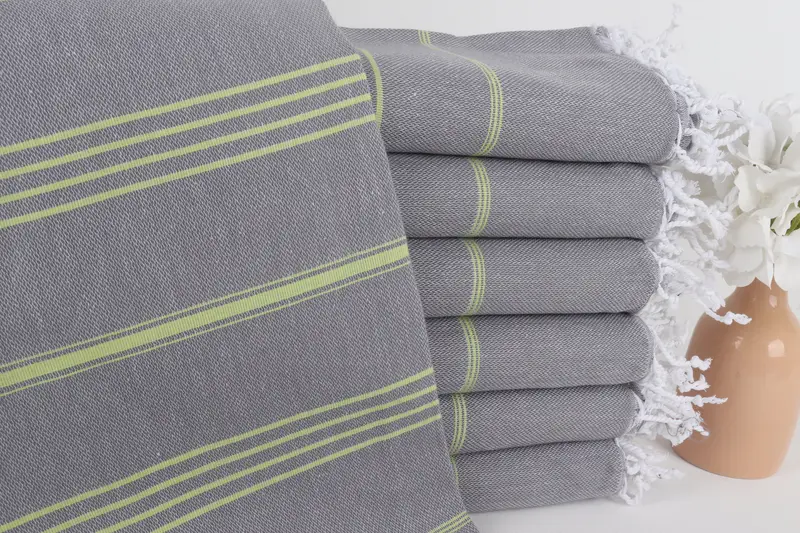 Monogram Beach Towel, 70x40 Cotton Striped Towel, Gift For Her, Lightweight Turkish towel, Wedding Day Gift For Bride, Pool Towels, Travel Towel - 1