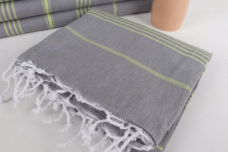 Monogram Beach Towel, 70x40 Cotton Striped Towel, Gift For Her, Lightweight Turkish towel, Wedding Day Gift For Bride, Pool Towels, Travel Towel - 5