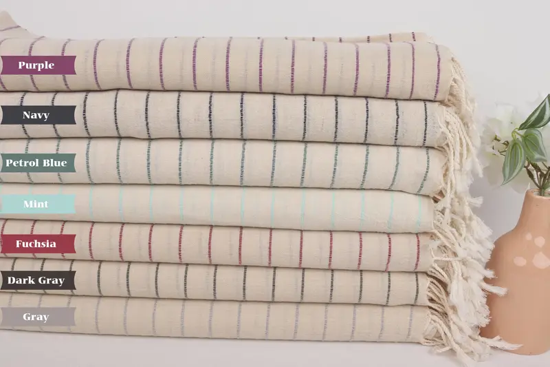 Anniversary Gift For Her, Custom Wedding Gifts, Bachelorette Beach Towel, 64x38 Linen Striped Towel, Beach Towel Bulk, Custom Towel, Towel With Name - 1