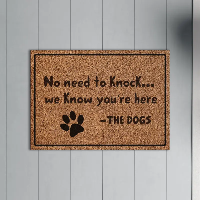 エレガントなプリントラグ：動物愛好家のためのカスタム犬用玄関マット