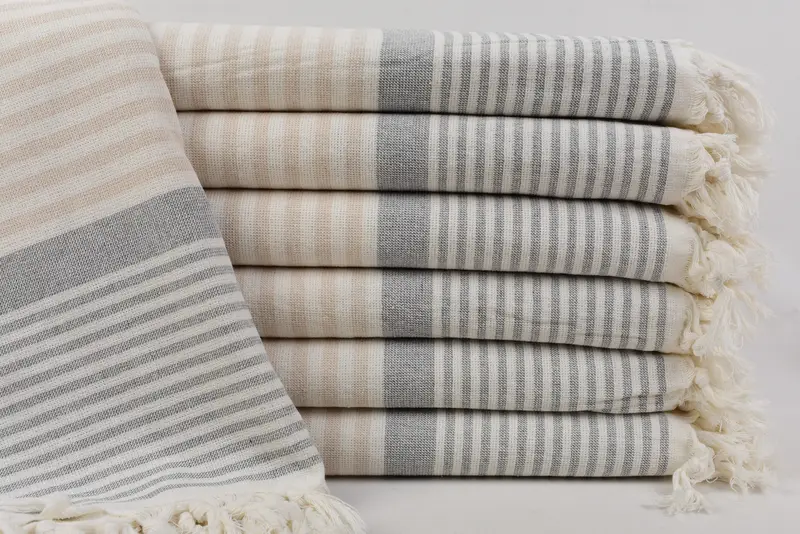 Bath Towel Monogram Beach Towel Powder Pink Striped Terry, 67x40 Inches