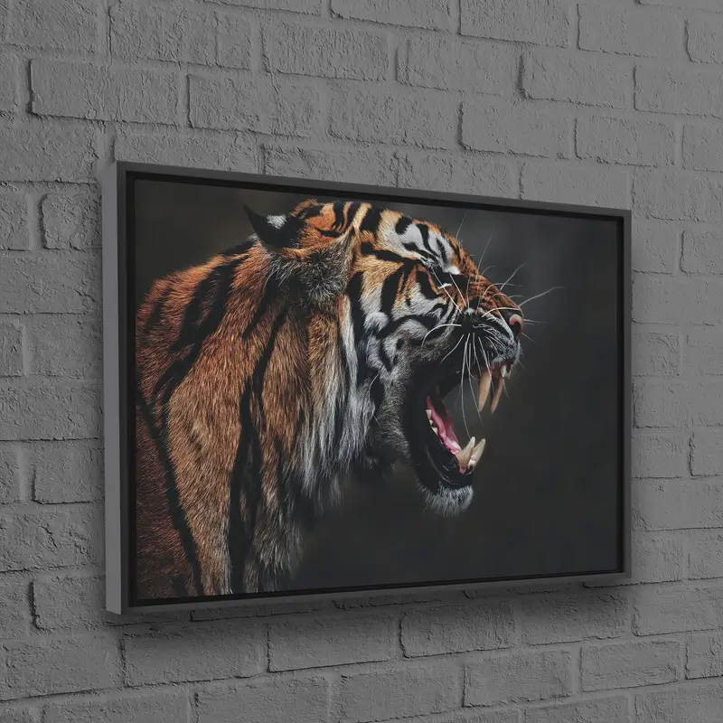 Lienzo moderno de vida silvestre del tigre: decoración de la cueva del hombre, regalo de loft