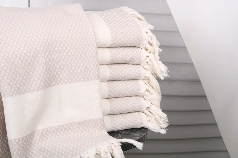 Light Beige Cotton Towel Personalized 36x67 Inches