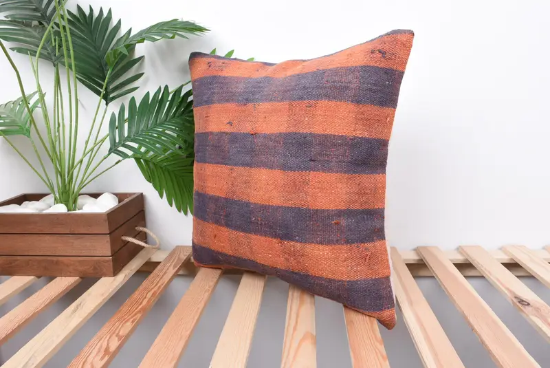 Rustikales Kissengehäuse, türkisches Kilim -Kissen, Boho -Kissen -Scheinabdeck - 5