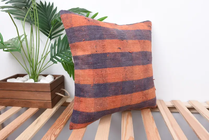 Rustikales Kissengehäuse, türkisches Kilim -Kissen, Boho -Kissen -Scheinabdeck - 4