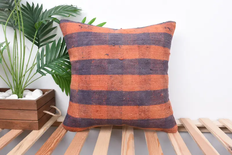 Rustikales Kissengehäuse, türkisches Kilim -Kissen, Boho -Kissen -Scheinabdeck - 1