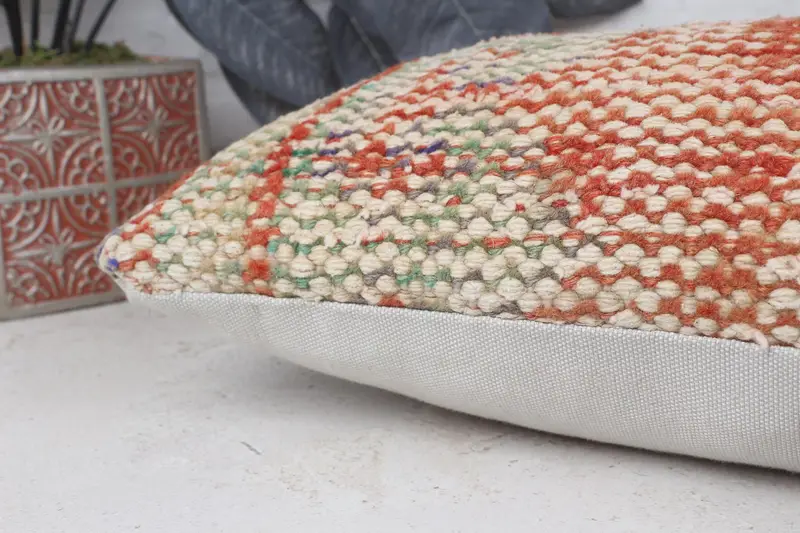 Tribal Pillow Sham, Throw Kilim Pillow, Turkish Kilim Pillow, 8x16 Red Cushion Cover, Cushion Cover, Natural Pillow Sham, Gift Pillow - 7