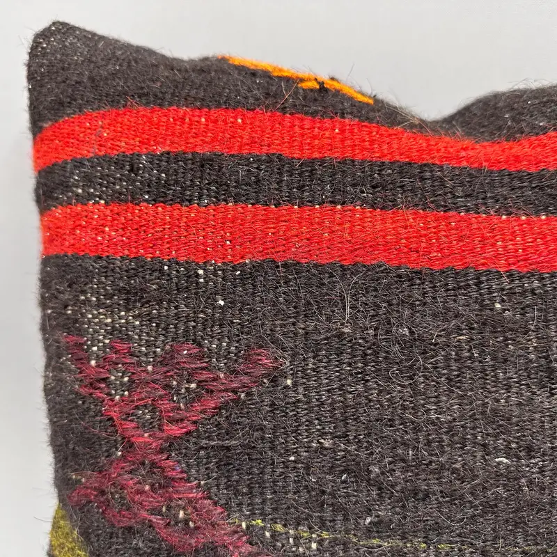 Antique Pillows, Pillow Case, Hippie Throw Cushion Case, Kilim Pillow Cover, Vintage Kilim Pillow, Retro Pillow Cover, 18x18 Red Pillow Case - 5