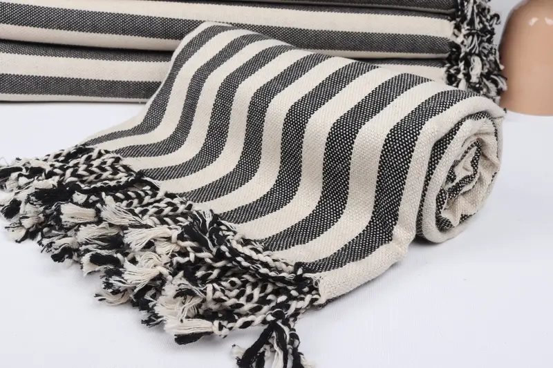 Pool Towels, Bridesmaid Gift, Bridesmaid Favors, Fouta towel, Custom Bath Towel, Organic Towel, 70x40 Linen Striped Towel, Personalized Wedding Gift - 4
