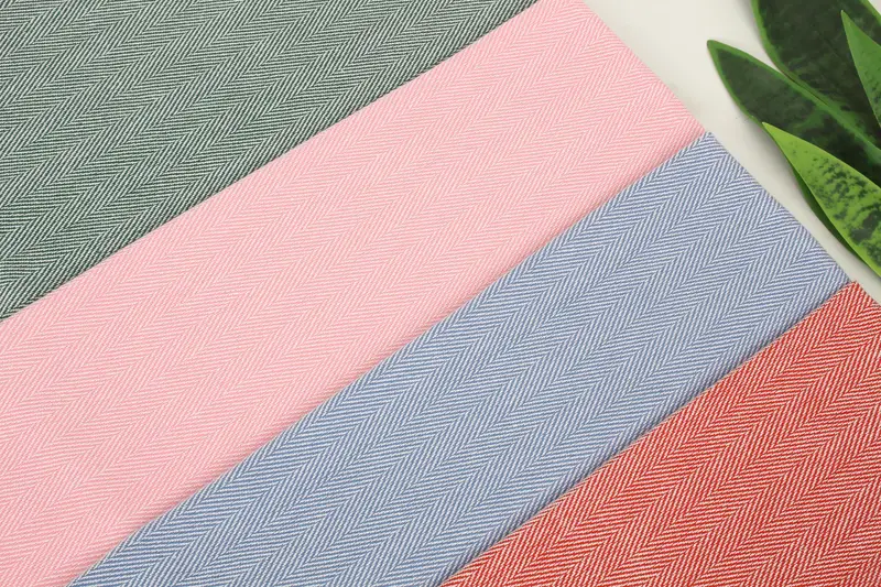 Beach Towel Organic Cotton Herringbone Beige, 40x71 Inches