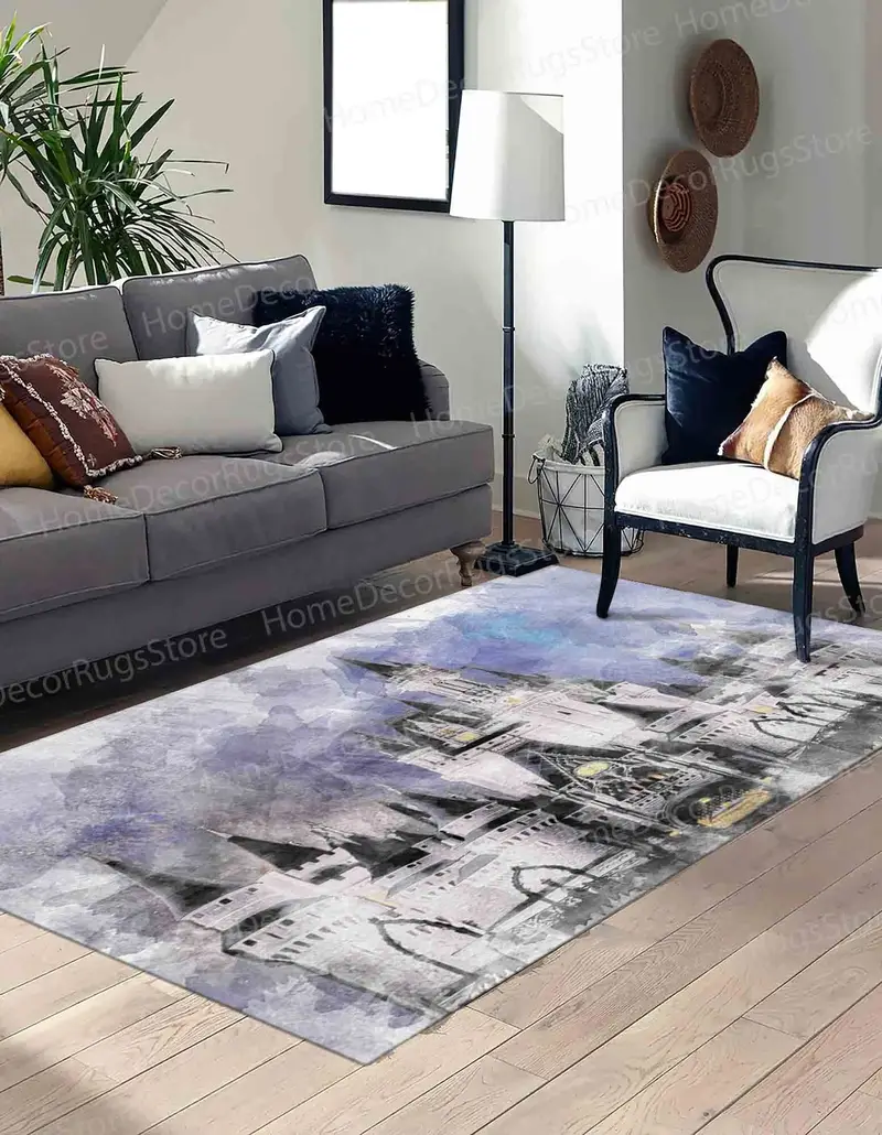 Cinderella Castle Landscape Printed Rug for Kids, Girls, and Disney Fans