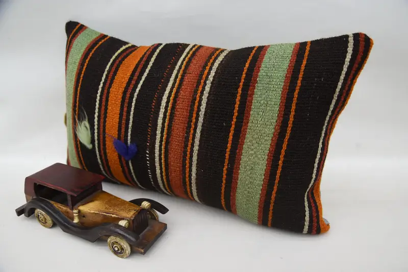 Pillow for Sofa, Cushion Cover, Vintage Pillow, Bohemian Cushion Pillow Cover, Pillow for Couch, 12x20 Brown Cushion - 3