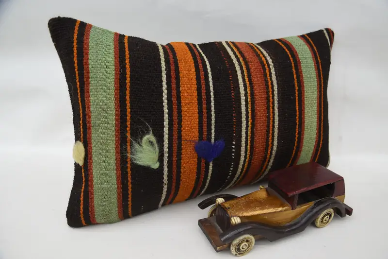 Pillow for Sofa, Cushion Cover, Vintage Pillow, Bohemian Cushion Pillow Cover, Pillow for Couch, 12x20 Brown Cushion - 2