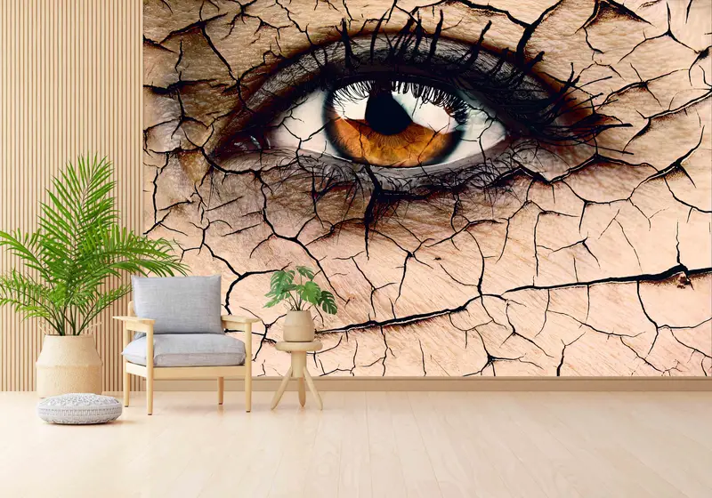 Zarif Baskılı Duvar Kağıdı: Modern Mekanlar için Kahverengi Göz Soyut Tasarımı