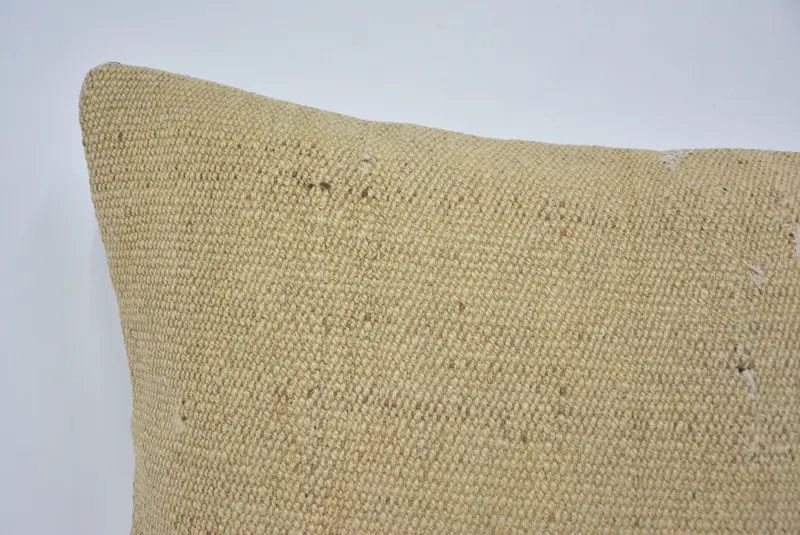Pillow Case, Interior Designer Pillow, Vintage Pillow, Handmade Throw Cushion Case, 16x24 Beige Pillow Case, Ethnical Kilim Rug Pillow - 2