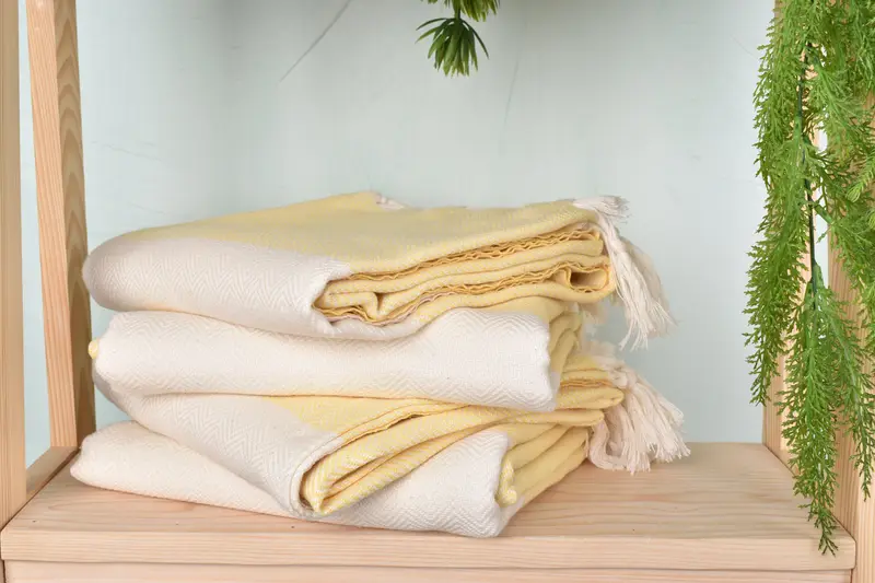Organic Beach Towel, Luxury towel, Best Beach Towel, Baby Boy Gift, Bath towel, Eco-Friendly Turkish Towel, 70x40 Cotton Herringbone Towel - 2