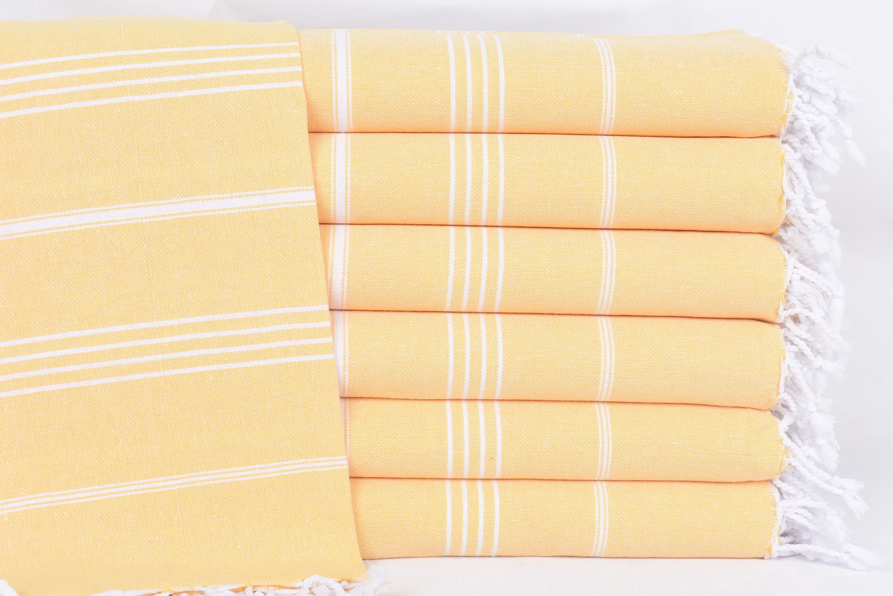 Personalized Beach Towel Yellow Striped, 70x40 Inches, Turkish Cotton - 1