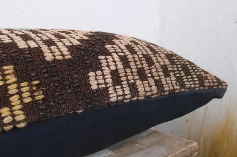 Turkish Rugs Cushion, 12x36 Beige Pillow Cover, Kilim Cushion Sham, Southwestern Cushion, Boho Pillow Sham Cover, Vintage Pillow, Pillow Case - 6