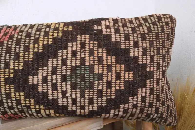 Turkish Rugs Cushion, 12x36 Beige Pillow Cover, Kilim Cushion Sham, Southwestern Cushion, Boho Pillow Sham Cover, Vintage Pillow, Pillow Case - 5
