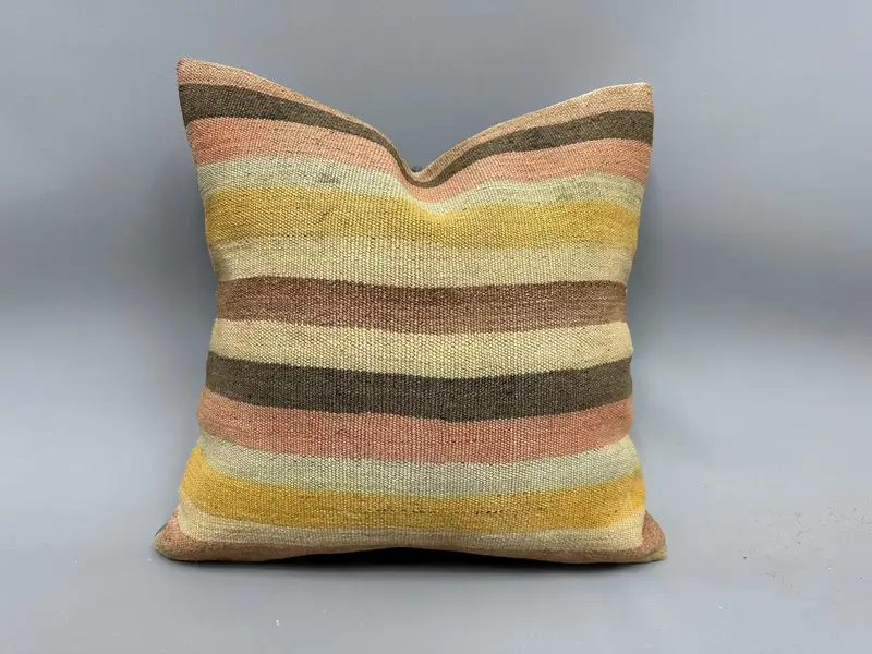 20x20 Beige Pillow Cover, Pillow Sham, Authentic Cushion Case, Floor Cushion, Boho Pillow, Turkish Pillow, Boho Pillow Sham Cover, Bed Cushion - 1