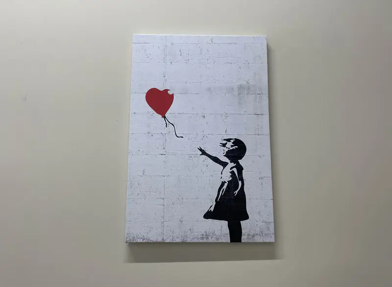 エレガントなバンクシー ガール グラフィティ キャンバス プリント - 現代アート