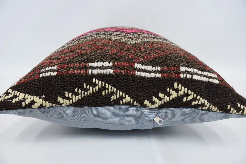 Turkish Kilim Pillow, Vintage Pillow, Vintage Kilim Pillow Cushion Cover, Pillow Case, Handmade Throw Pillow Case, Turkish Pillow, 16x24 Red Pillow - 5