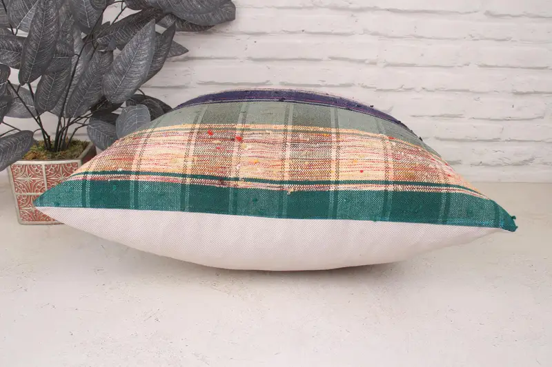 Boho Pillow, Pillow for Couch, Pillow Cover, 20x20 Pink Cushion, Kilim Rug Pillow, Interior Designer Pillow, Outdoor Bolster Pillow - 5