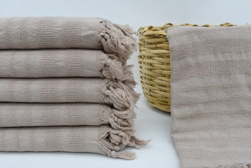 Beach Towel Bulk, Bachelorette Party Gift, Sand-free towel, Wedding Shower Gift, Bridesmaid Towel, 68x36 Cotton Stonewashed Striped Towel - 1