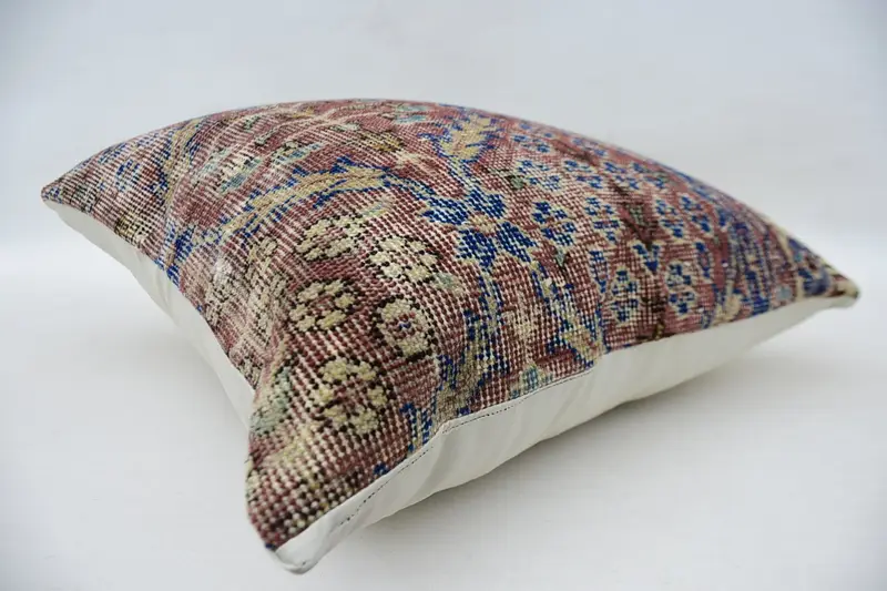 Ethnical Kilim Rug Pillow, Outdoor Throw Cushion, 24x24 Red Pillow, Pillow for Sofa, Traditional Pillow, Throw Kilim Pillow, Pillow Sham - 6