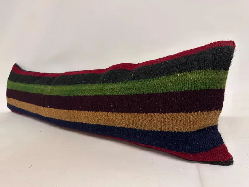 12x48 Green Cushion Cover, Pillow for Sofa, Pillow Case, Rustic Pillow, Boho Pillow Sham Cover, Sustainable Pillow, Kilim Pillow - 3