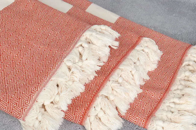 Turkish Cotton Blanket, Turkish Bedspread, Bedspread, 92x80 Cotton Diamond Towel, Gift For Best Friend, Throw Blanket Couch, Bachelorette Gifts - 5