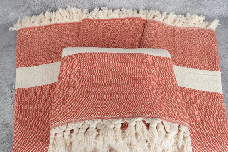 Turkish Cotton Blanket, Turkish Bedspread, Bedspread, 92x80 Cotton Diamond Towel, Gift For Best Friend, Throw Blanket Couch, Bachelorette Gifts - 4