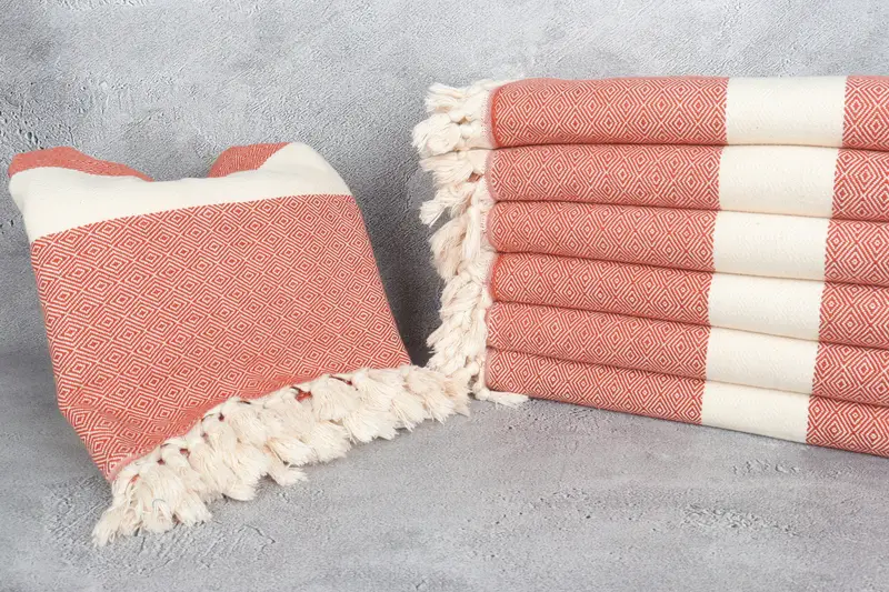Turkish Cotton Blanket, Turkish Bedspread, Bedspread, 92x80 Cotton Diamond Towel, Gift For Best Friend, Throw Blanket Couch, Bachelorette Gifts - 3