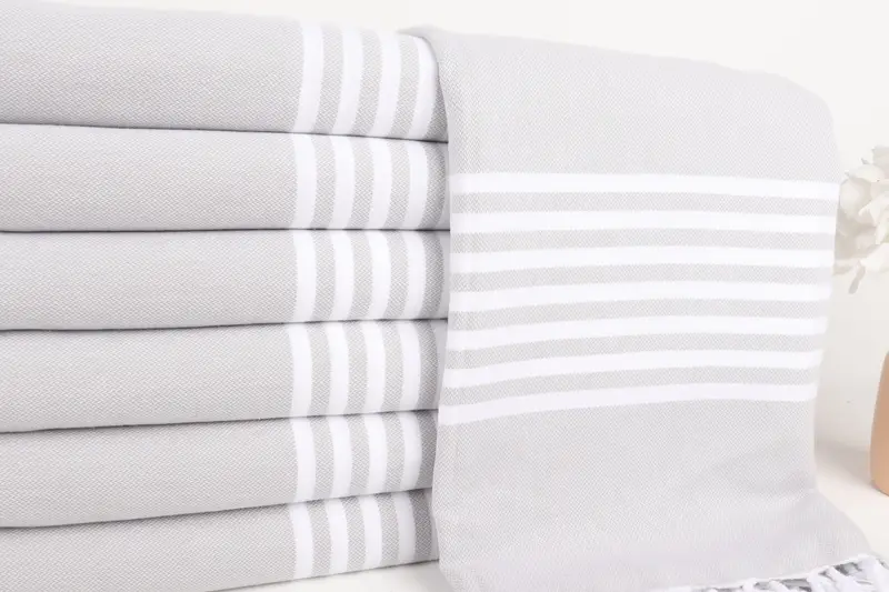 Quick-dry peshtemal, Bridesmaid Gift Towel, Yoga Towel, Wedding Hand Made Gift, 68x40 Cotton Striped Towel, Monogram Beach Towel, Engagement Gift - 2